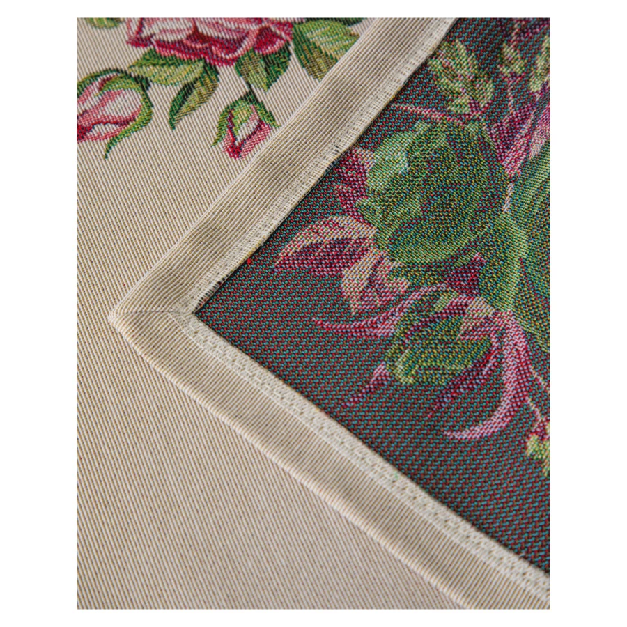 Скатерть-наперон Mix&Match Home Розовое утро 100х100 см, гобелен, бежевая