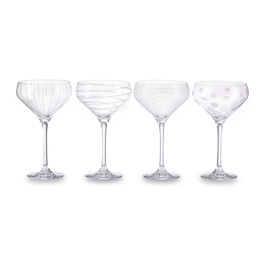 Креманка для шампанского Mikasa Cheers 400 мл, хрустальное стекло, горизонтальный узор