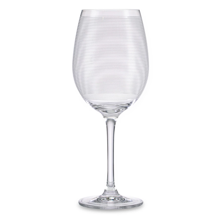 Бокал для белого вина Mikasa Cheers 685 мл, стекло, серебристый декор, горизонтальный рисунок