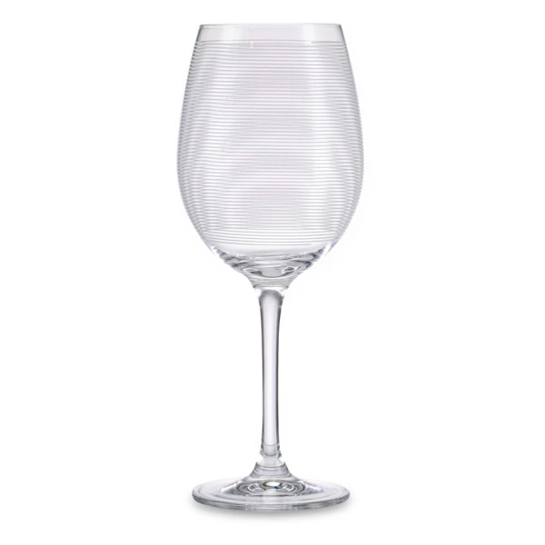 Бокал для белого вина Mikasa Cheers 685 мл, стекло, серебристый декор, горизонтальный рисунок