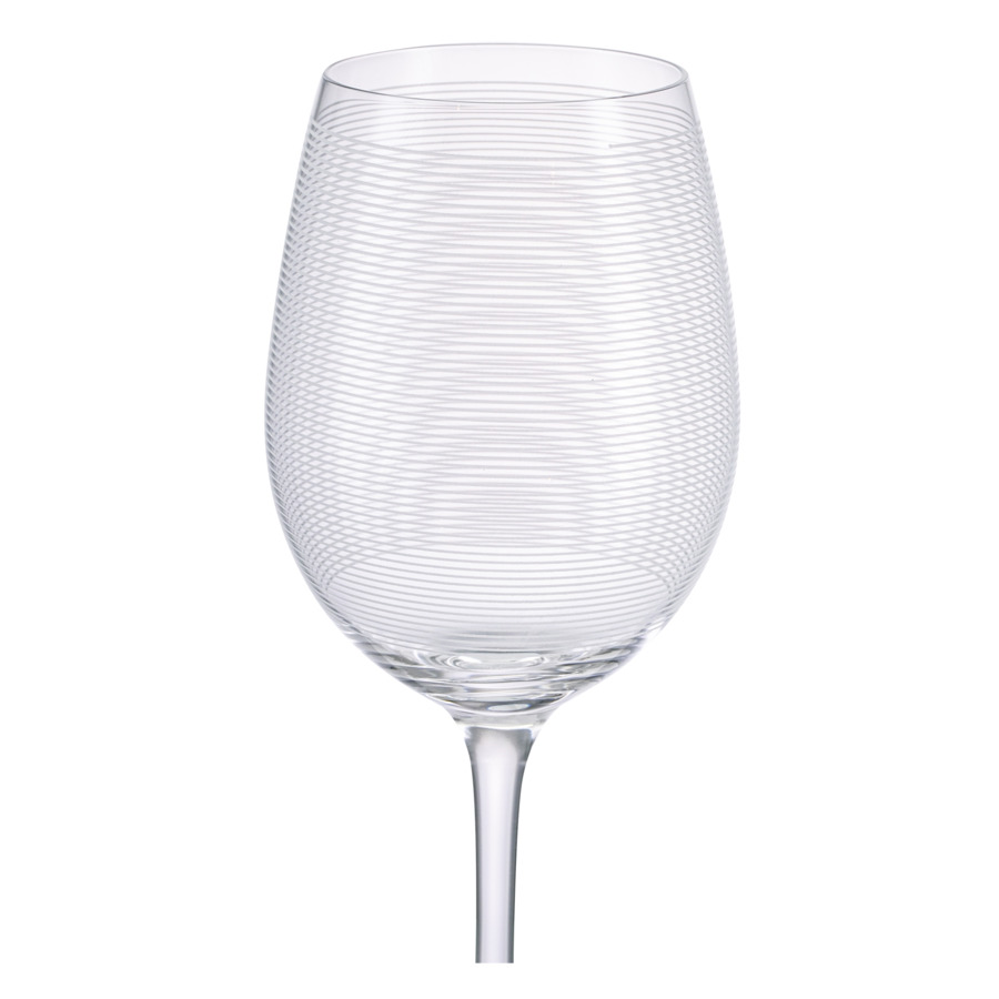 Бокал для белого вина Mikasa Cheers 685 мл, стекло, серебристый декор, горизонтальный рисунок
