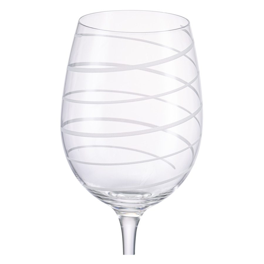 Бокал для белого вина Mikasa Cheers 685 мл, стекло, серебристый декор, спираль