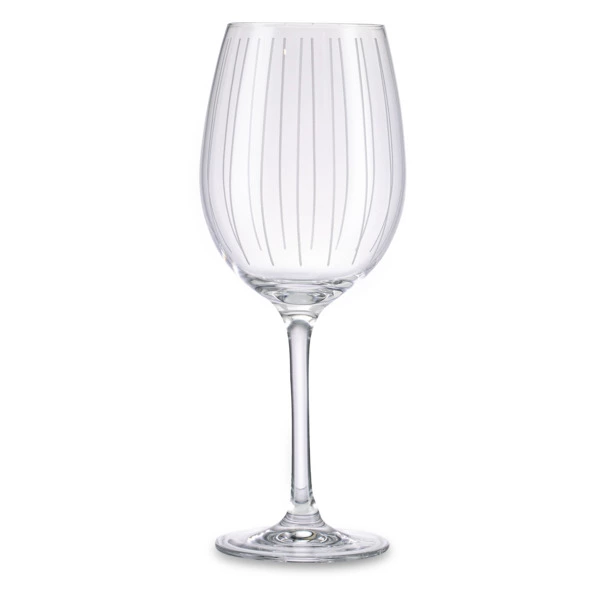 Бокал для белого вина Mikasa Cheers 685 мл, стекло, серебристый декор, вертикальный рисунок