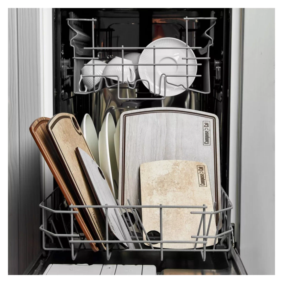 Набор разделочных досок на подставке ComposeEat Fashion 3 шт, композит, шунгит белый, п/к