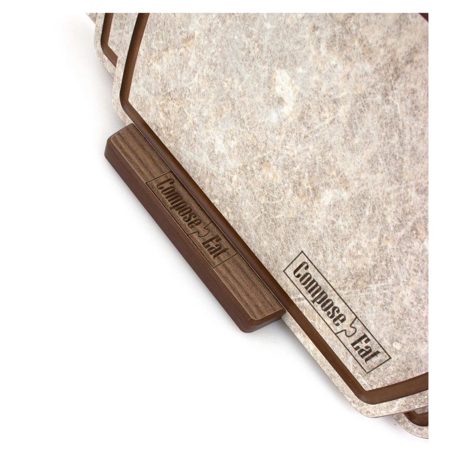 Набор разделочных досок на подставке ComposeEat Fashion 3 шт, композит, шунгит белый, п/к