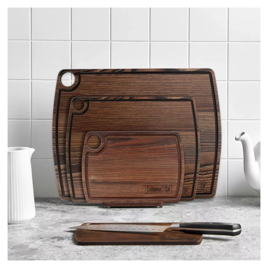 Набор разделочных досок на подставке ComposeEat Fashion 3 шт, композит, ясень рибейра, п/к