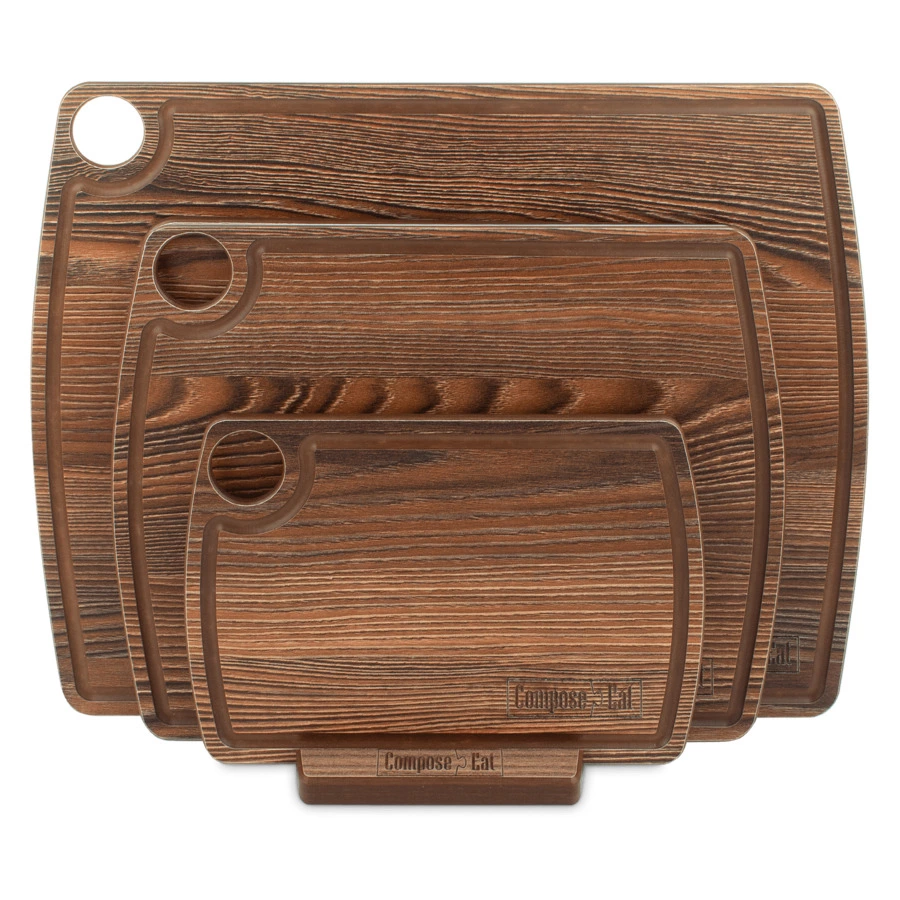 Набор разделочных досок на подставке ComposeEat Fashion 3 шт, композит, ясень рибейра, п/к