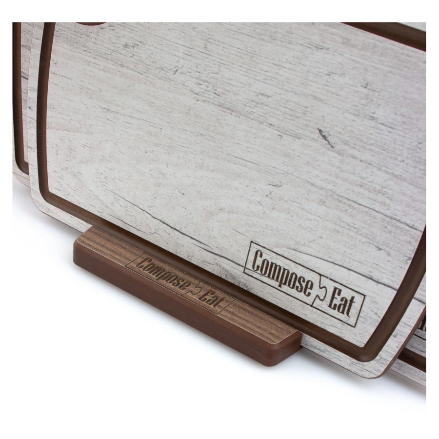 Набор разделочных досок на подставке ComposeEat Fashion 3 шт, композит, дуб белый, п/к