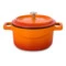 Кокотница с крышкой LAVA d10 см, 350 мл, чугун, оранжевая