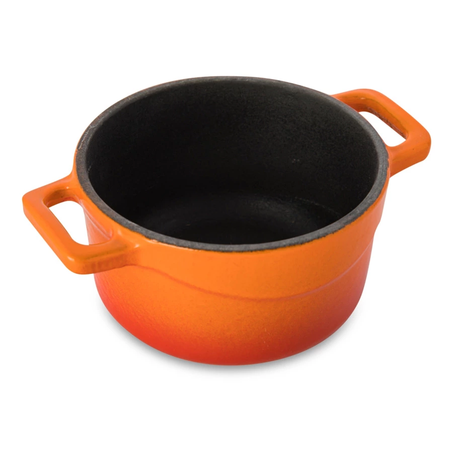 Кокотница с крышкой LAVA d10 см, 350 мл, чугун, оранжевая