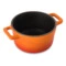 Кокотница с крышкой LAVA d10 см, 350 мл, чугун, оранжевая