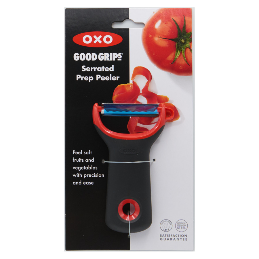 Овощечистка OXO горизонтальная с зубчиками 10см, красный