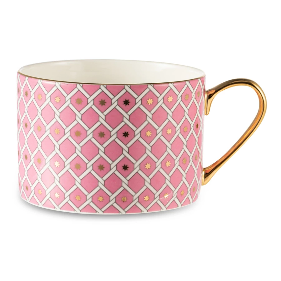 Чашка чайная с блюдцем ИФЗ Идиллия Коралл 250 мл, фарфор твердый