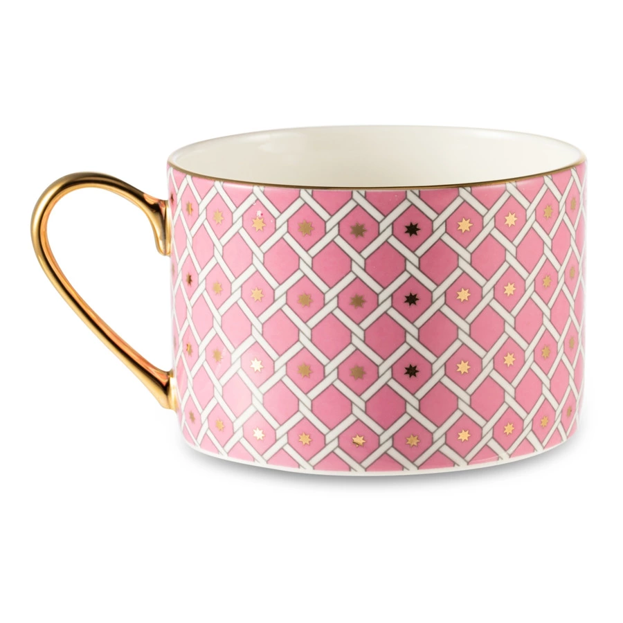 Чашка чайная с блюдцем ИФЗ Идиллия Коралл 250 мл, фарфор твердый