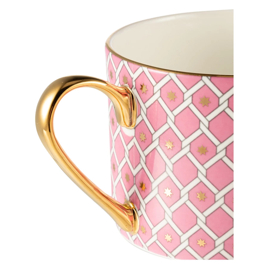 Чашка чайная с блюдцем ИФЗ Идиллия Коралл 250 мл, фарфор твердый