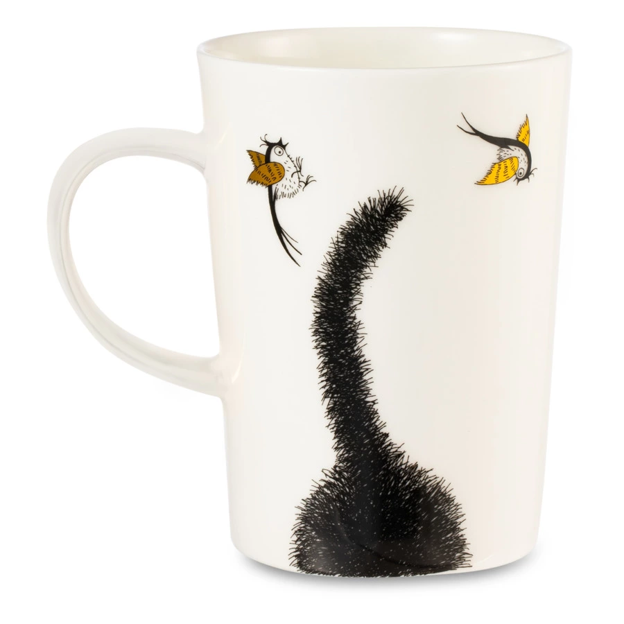 Кружка Mix&Match Синергия Кот Мечты о крыльях 450 мл, белая ручка, фарфор костяной