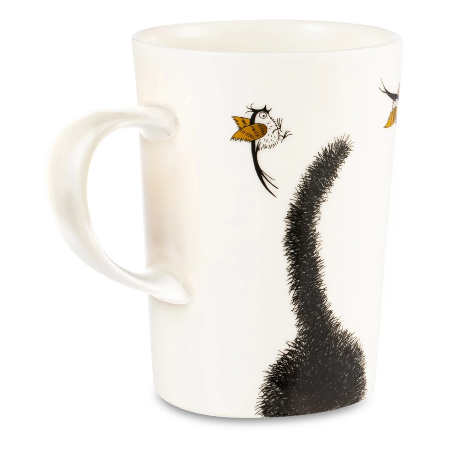Кружка Mix&Match Синергия Кот Мечты о крыльях 450 мл, белая ручка, фарфор костяной