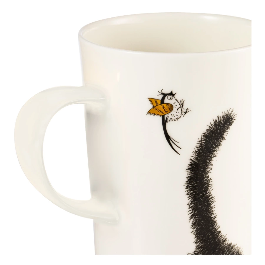 Кружка Mix&Match Синергия Кот Мечты о крыльях 450 мл, белая ручка, фарфор костяной