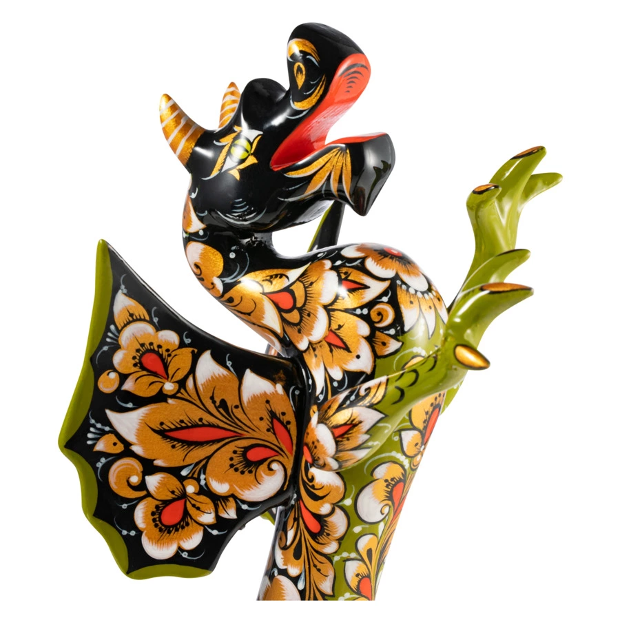 Сувенир Золотая Хохлома Дракон №2 20х19х15 см, дерево