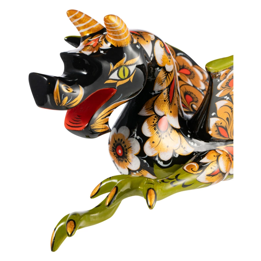 Сувенир Золотая Хохлома Дракон №2 20х19х15 см, дерево