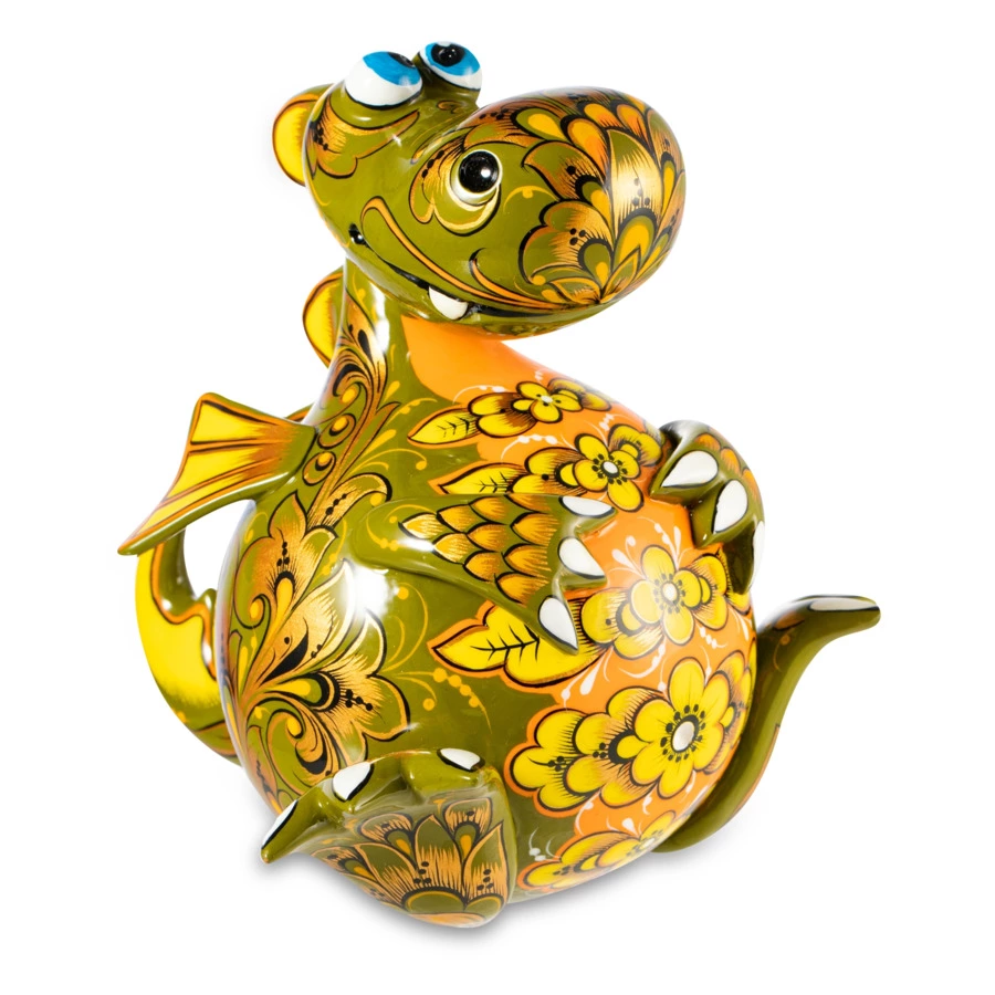 Сувенир Золотая Хохлома Дракон №3 17х17х17 см, дерево