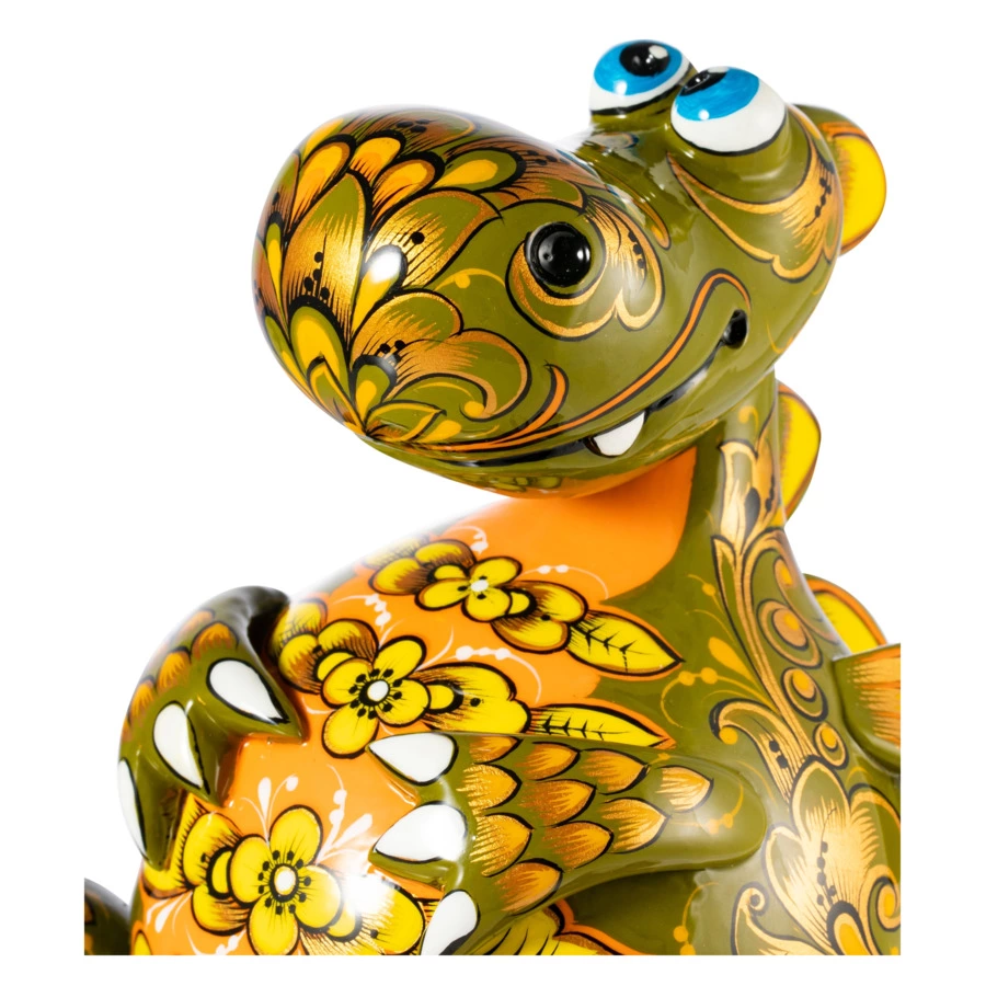 Сувенир Золотая Хохлома Дракон №3 17х17х17 см, дерево