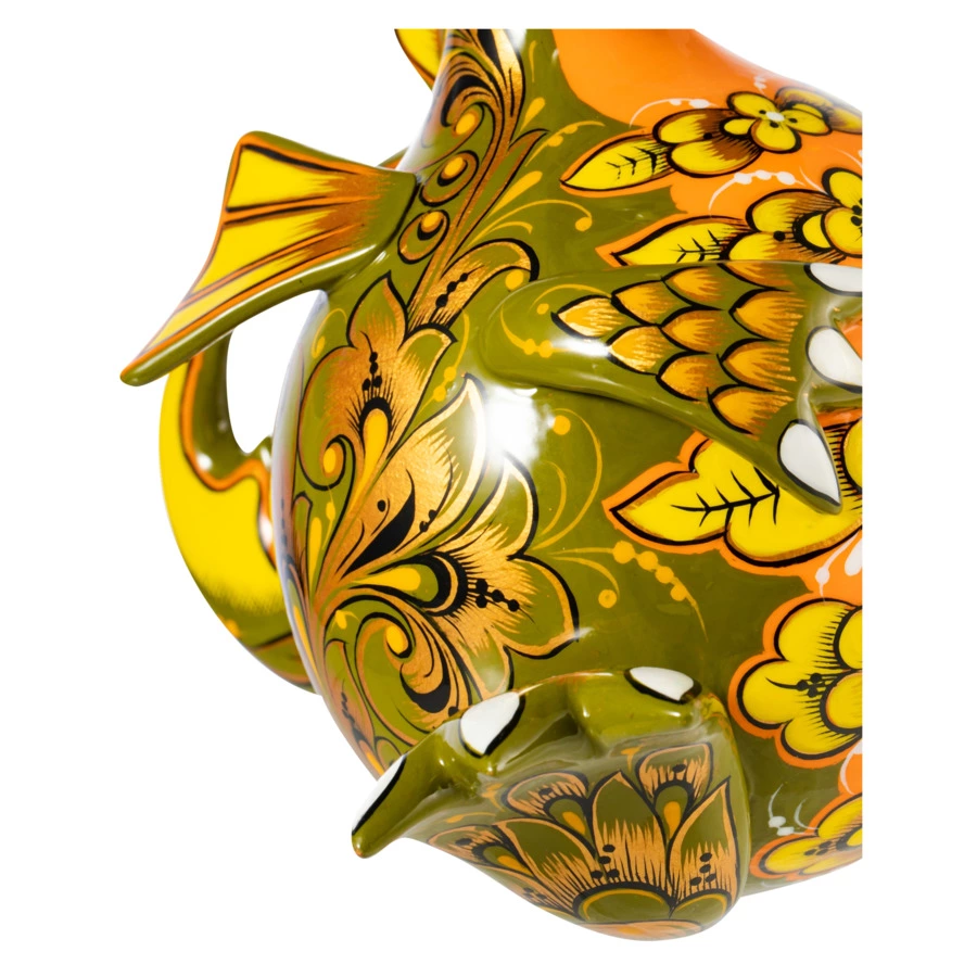 Сувенир Золотая Хохлома Дракон №3 17х17х17 см, дерево