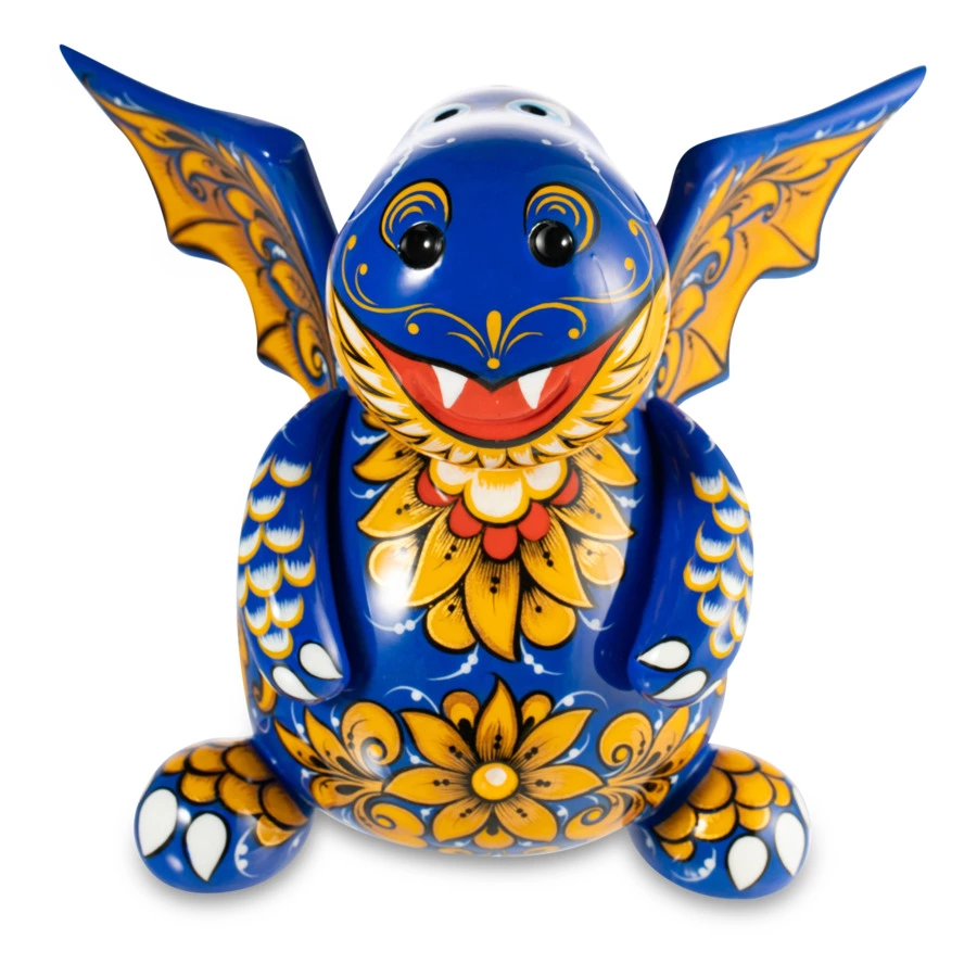 Сувенир Золотая Хохлома Дракон №5 15х17х13 см, дерево, цвет в асс.