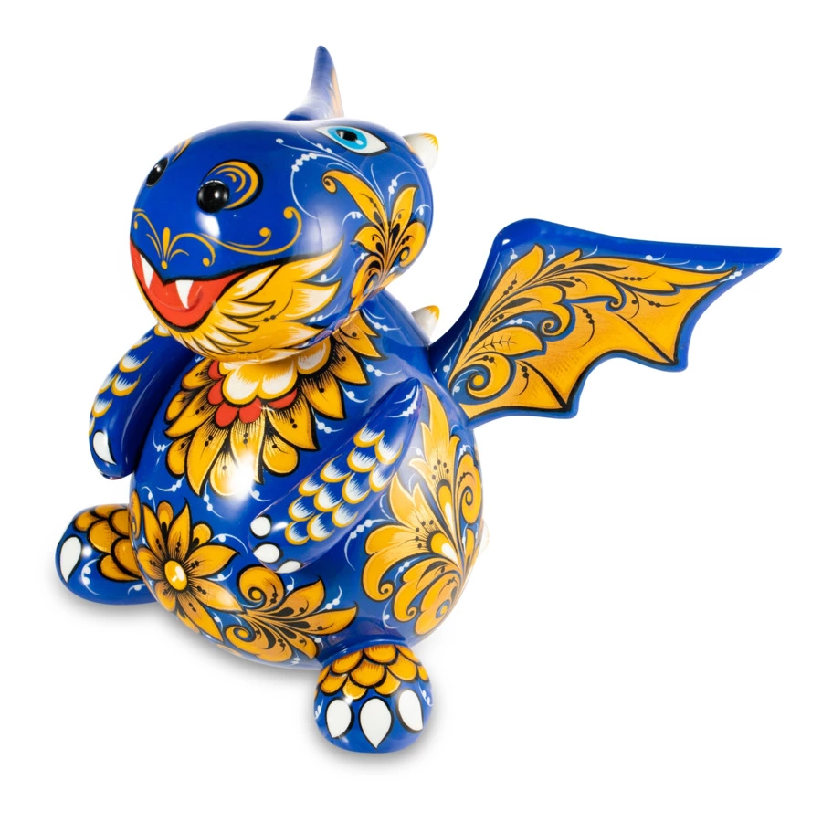 Сувенир Золотая Хохлома Дракон №5 15х17х13 см, дерево, цвет в асс.