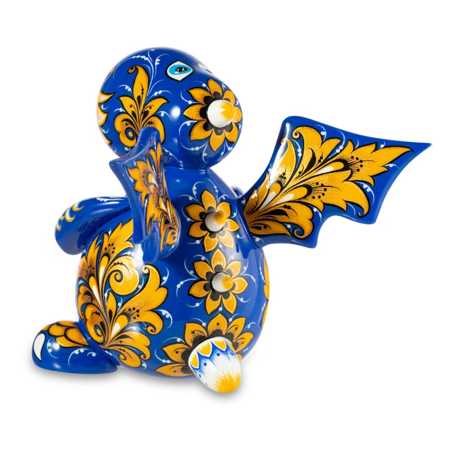 Сувенир Золотая Хохлома Дракон №5 15х17х13 см, дерево, цвет в асс.