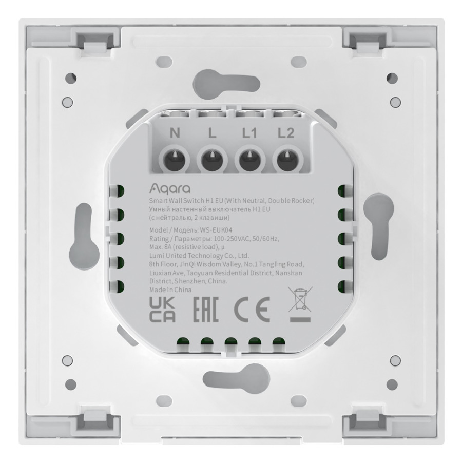 Умный выключатель Aqara Smart wall switch H1 WS-EUK04, белый