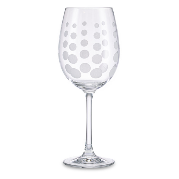 Бокал для белого вина Mikasa Cheers 685 мл, стекло, серебристый декор, круги