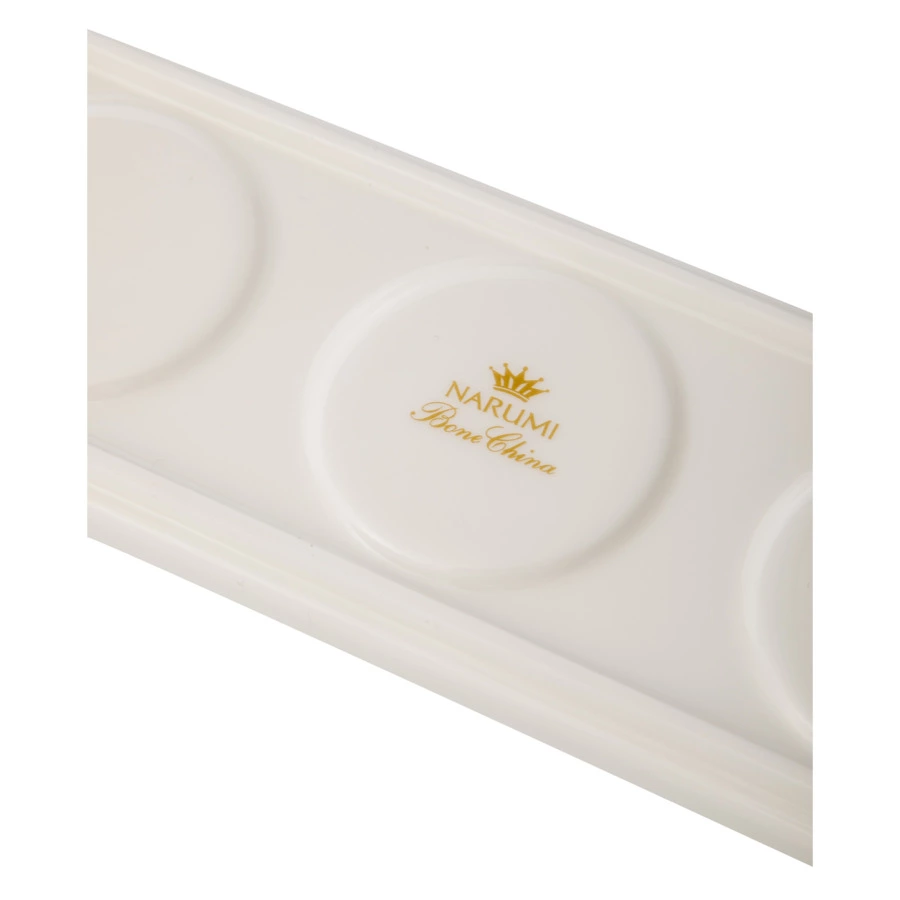 Набор соусников на подставке Narumi Белый декор 4 предмета, фарфор костяной