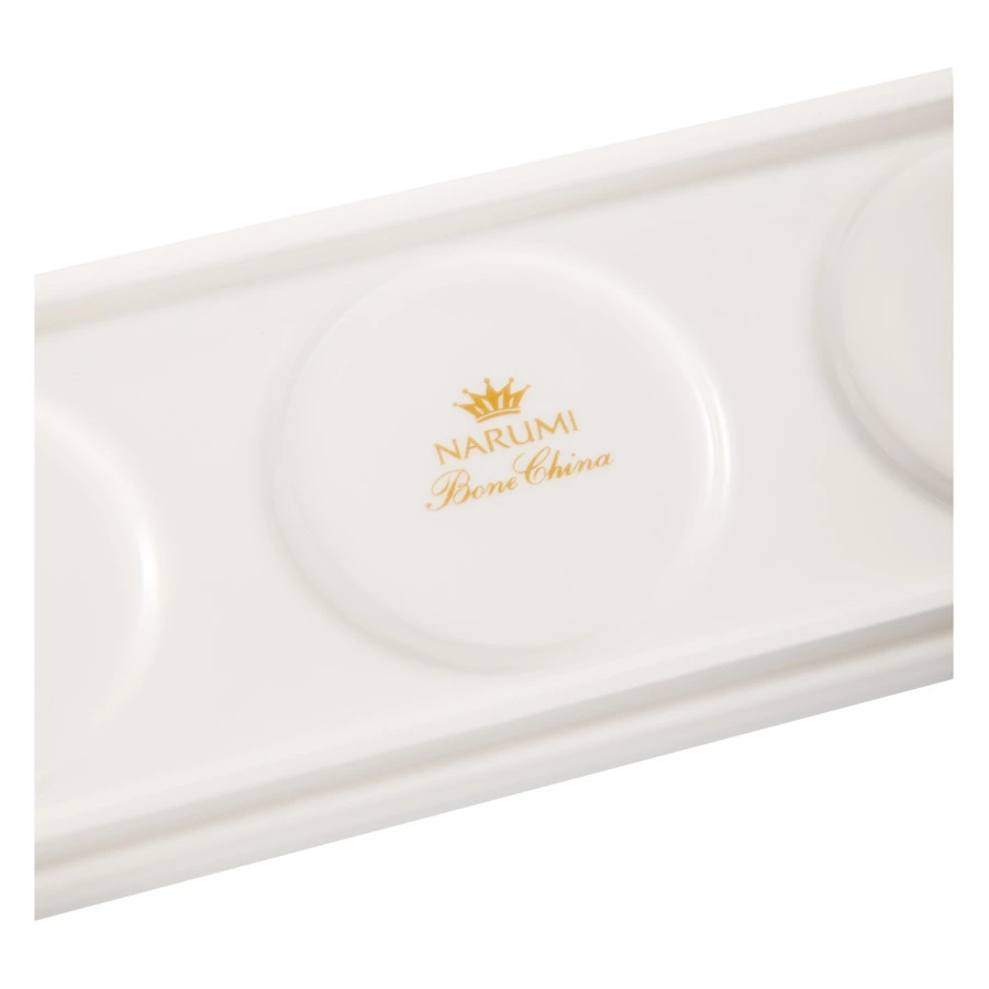 Набор соусников на подставке Narumi Белый декор 4 предмета, фарфор костяной