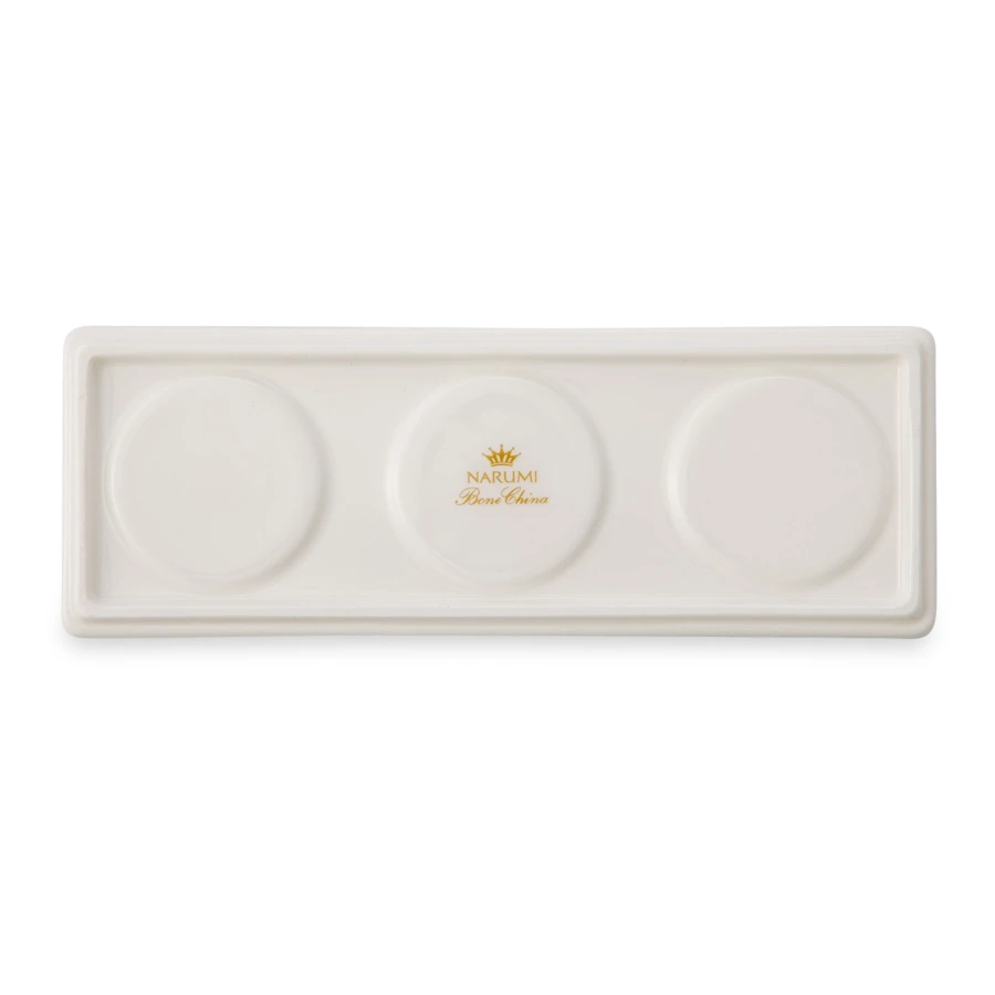 Набор соусников на подставке Narumi Белый декор 4 предмета, фарфор костяной