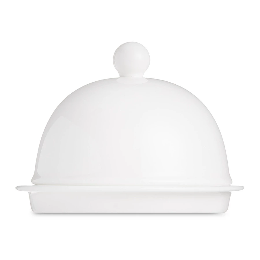 Масленка с крышкой Narumi Белый декор 9,5 см, фарфор костяной