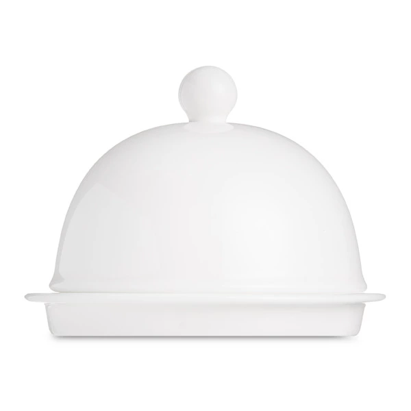 Масленка с крышкой Narumi Белый декор 9,5 см, фарфор костяной