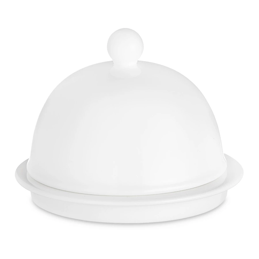 Масленка с крышкой Narumi Белый декор 9,5 см, фарфор костяной