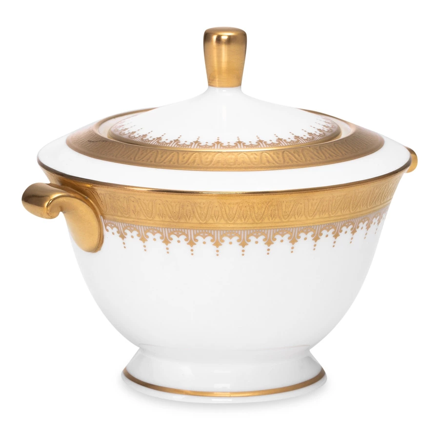Сахарница Narumi Золотая монета 250 мл, фарфор костяной