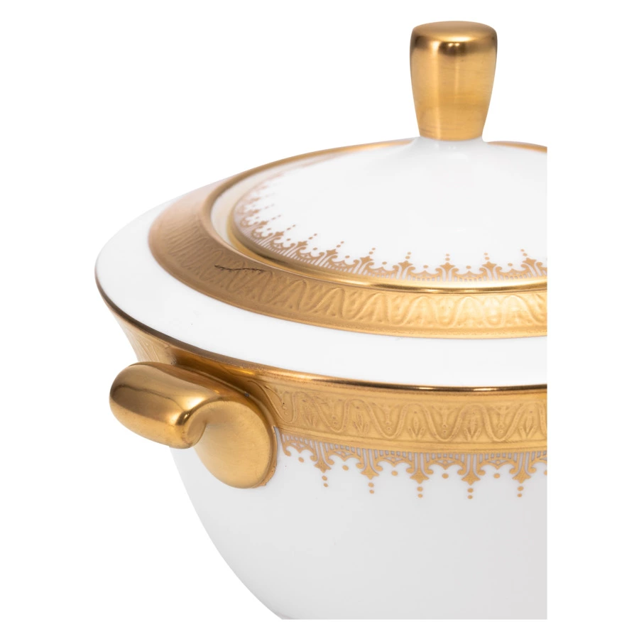 Сахарница Narumi Золотая монета 250 мл, фарфор костяной