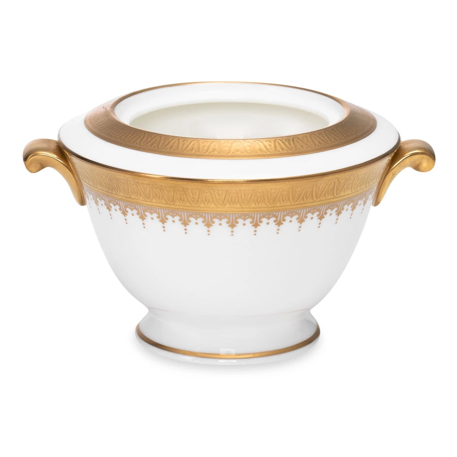 Сахарница Narumi Золотая монета 250 мл, фарфор костяной