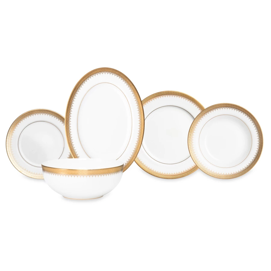 Сервиз столовый Narumi Золотая монета на 6 персон 20 предметов, фарфор костяной