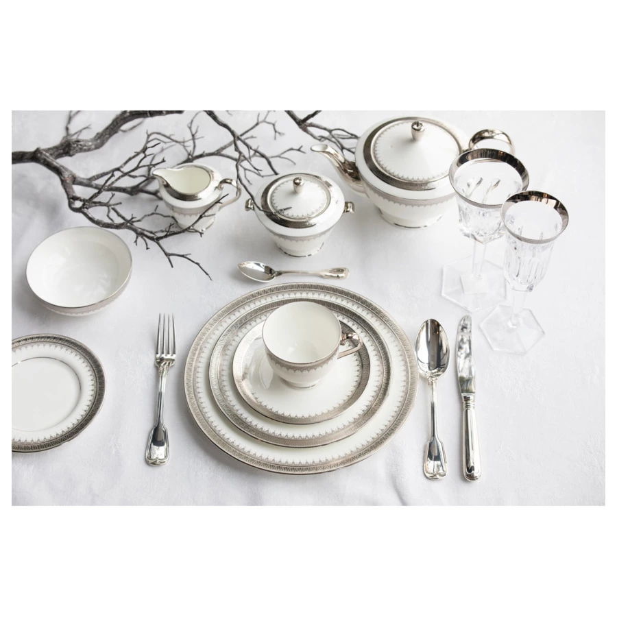 Сервиз столовый Narumi Платиновая монета на 6 персон 20 предметов, фарфор костяной