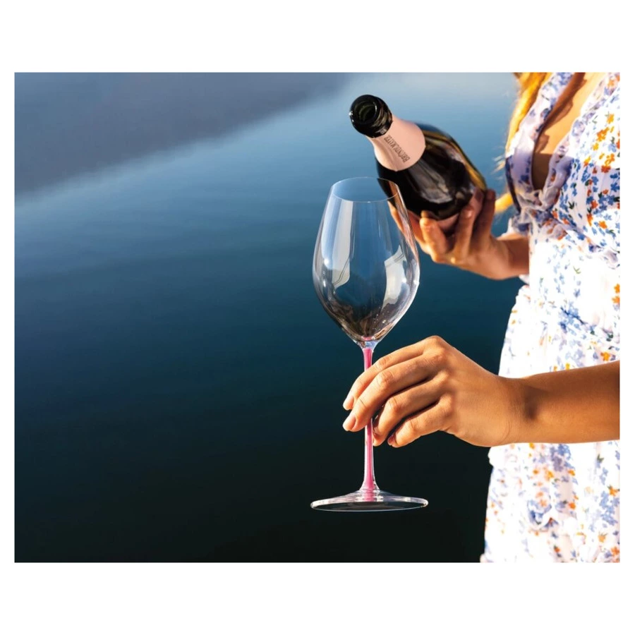 Бокал для шампанского Riedel Fatto a Mano Champagne 459мл, лиловая ножка, ручная работа, хрусталь
