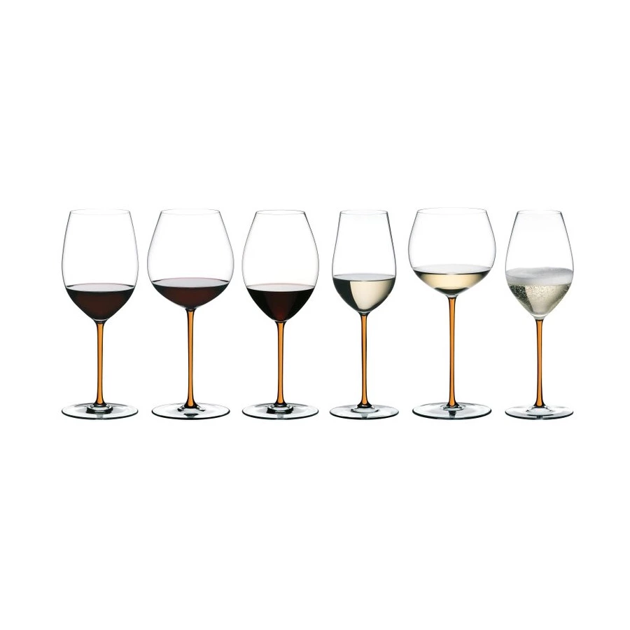 Бокал для шампанского Riedel Fatto a Mano Champagne 459мл, оранжевая ножка, ручная работа, хрусталь