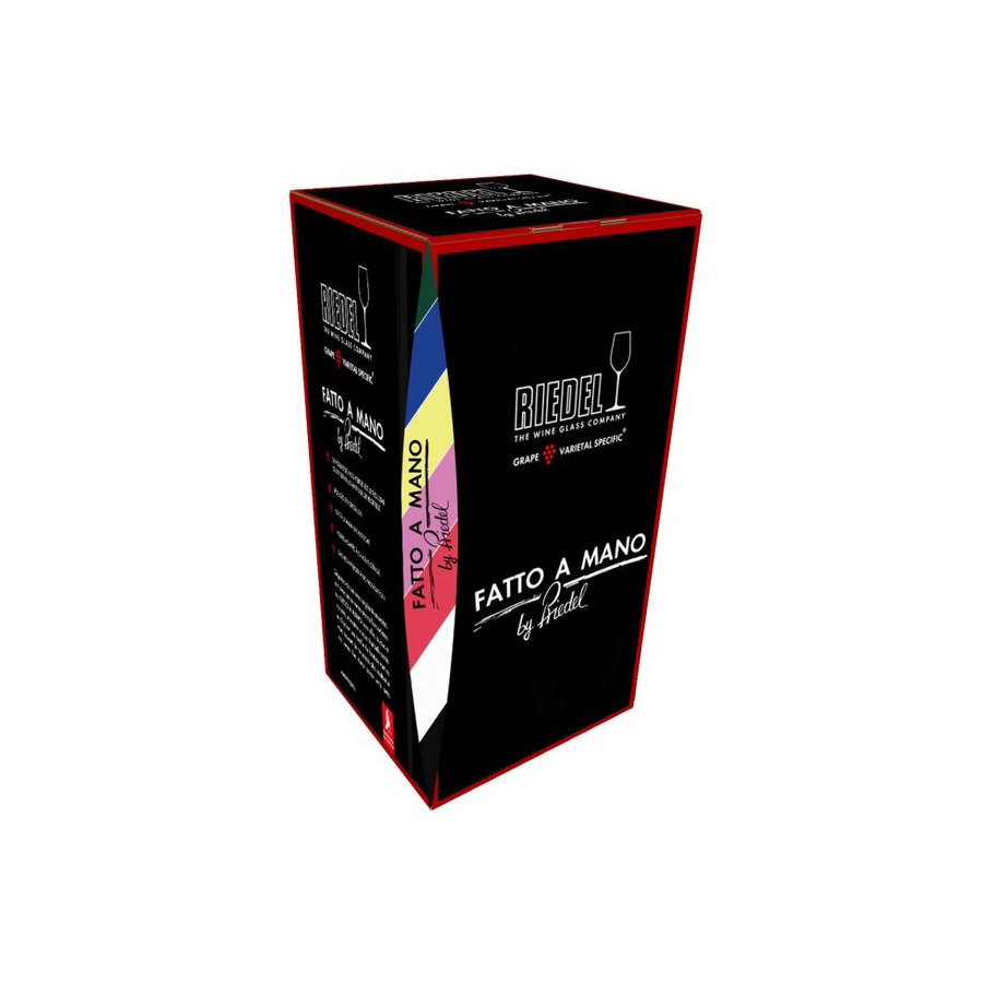 Бокал для красного вина Riedel Fatto a Mano Cabernet/Merlot 709 мл, оранжевая ножка, ручная работа