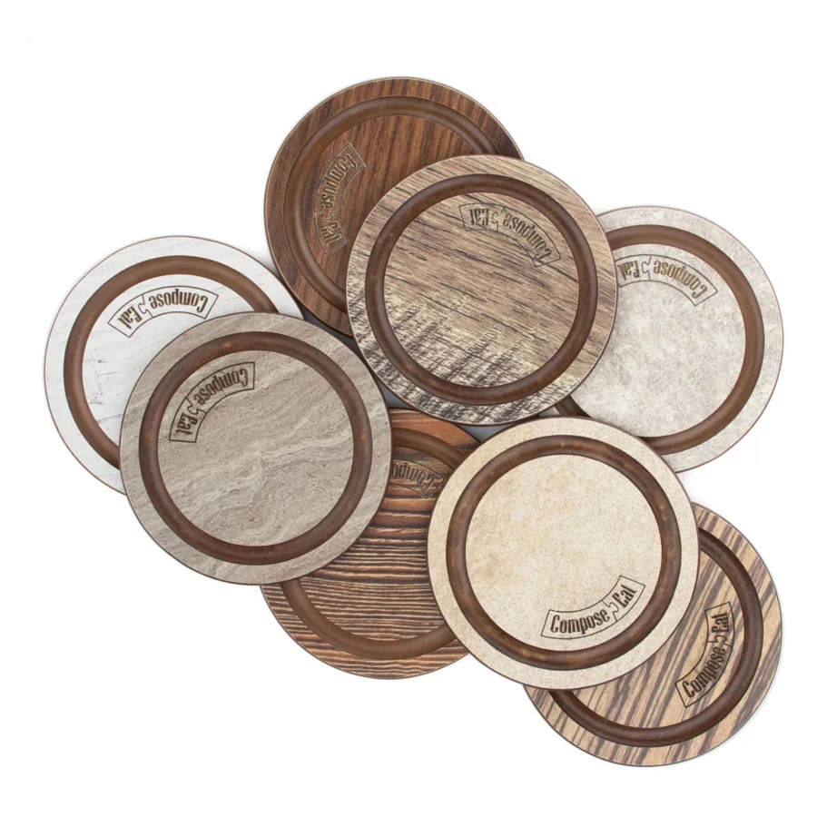 Подставка под кружку ComposeEat Fashion Бирдекель 9,5 см, композит, зебрано натуральный