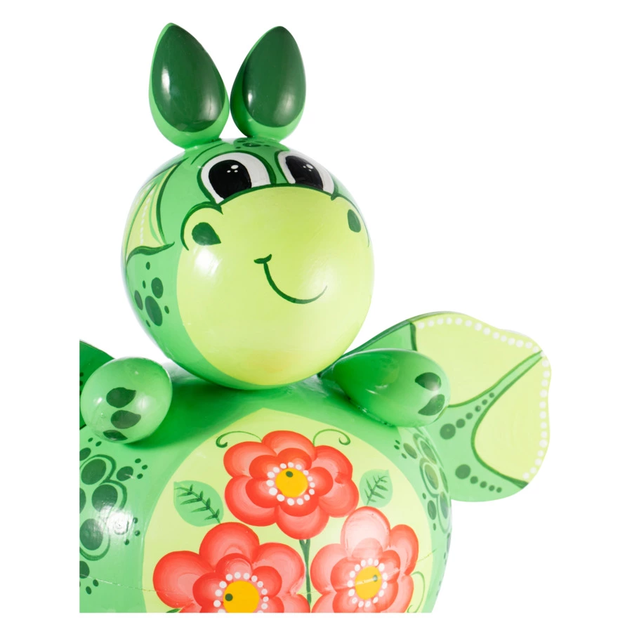 Сувенир Золотая Хохлома Матрешка Дракон 35х20,5 см, дерево, зеленый