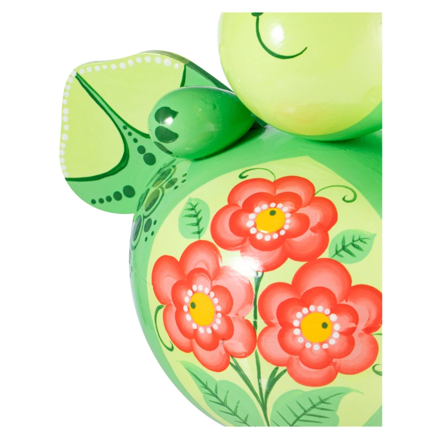 Сувенир Золотая Хохлома Матрешка Дракон 35х20,5 см, дерево, зеленый