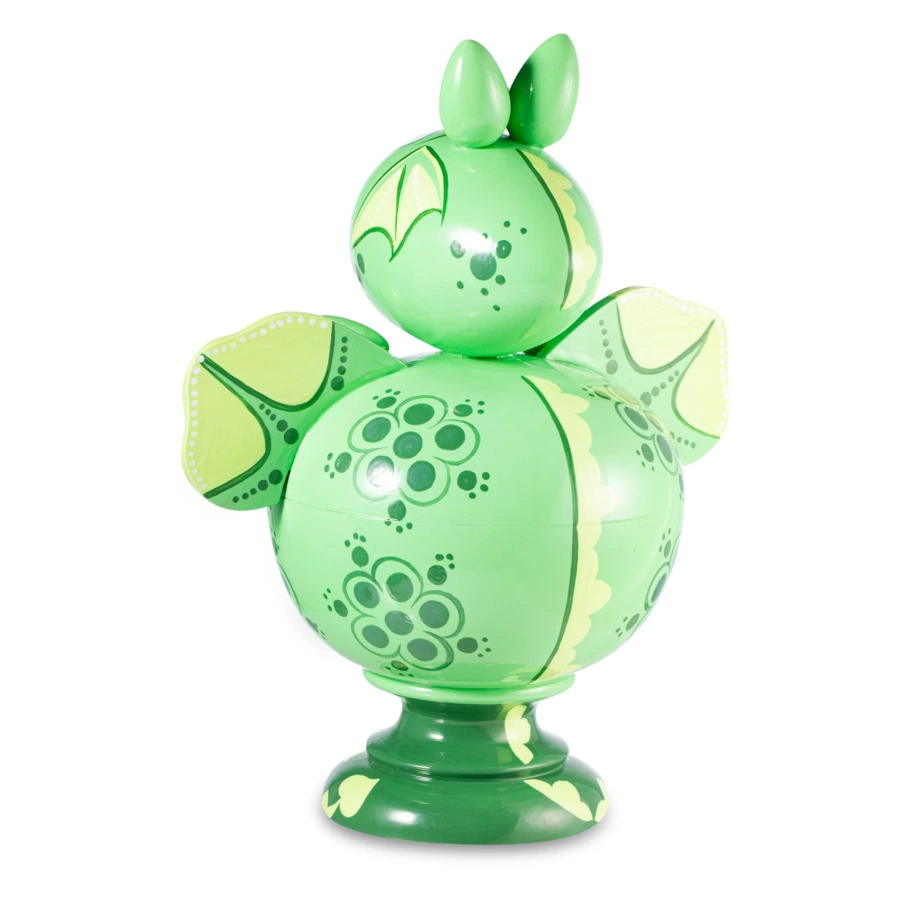 Сувенир Золотая Хохлома Матрешка Дракон 35х20,5 см, дерево, зеленый